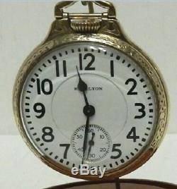 Hamilton 992b Railroad Pocket Watch- Double Sunk Porcelain Dial- Dome Display