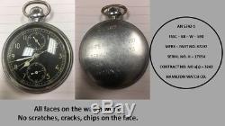 Hamilton AN 5742-1 Model 23 Military Pocket Watch Chronograph Navigation WWII
