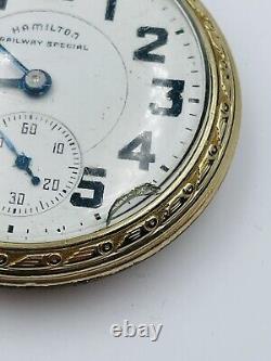 Hamilton Antique 10k Gold Filled 992B Railway Special 21J Pocket Watch