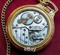 Hamilton Broadway Limited Pocket Watch with exhibition back and chain