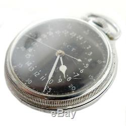 Hamilton G. C. T. Black Dial 24 Hrs Military Stainless Steel Pocket Watch -repairs