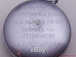 Hamilton GCT 1944 WWII Military 24 Hour 4992B 22j 16s Pocket Watch Service 3/17