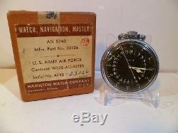 Hamilton GCT 22j WWII 4992B Military AN-5740 Army Pocket Watch Original box! WW2