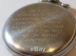 Hamilton GCT 22j WWII 4992B Military Army Navigation Pocket Watch+Army AC Case