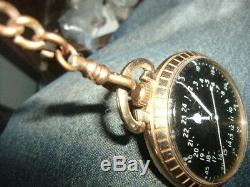 Hamilton GCT 22j WWII 4992B Military Army Navigation Pocket Watch gold plated
