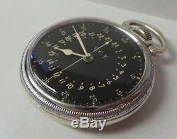 Hamilton GCT 4992B Military WW2 Navigation Pocket Watch 800 Silver Case 22J 16S