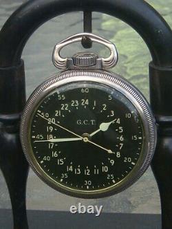 Hamilton GCT U. S ARMY/NAVY 1943 4992B WW2 Military pocket Chronometer watch EWO