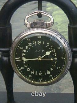 Hamilton GCT U. S ARMY/NAVY 1943 4992B WW2 Military pocket Chronometer watch EWO