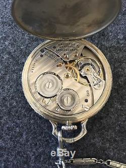 Hamilton Grade 912 12S 17j 14K GF Adj Pocketwatch Running Original Case with Chain