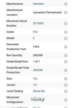 Hamilton Grade 912, Model 2, 12s Pocket Watch