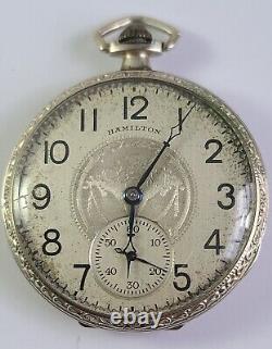 Hamilton Grade 912 Model 2 Size 12s Pocket Watch 14K Gold Filled Rare Fancy Dial