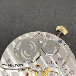 Hamilton Grade 917 Pocket Watch Movement 12s 17j Openface Ticking Vintage F6733