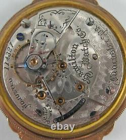 Hamilton Grade 936 Pocket Watch 18s 17 Jewel with Fancy Fahys Montauk Gold Case