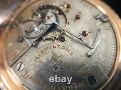 Hamilton Grade 939 Pocket Watch 17 Jewels Hunting Face 18 Size Nice