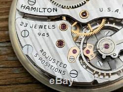 Hamilton Grade 945, 23 Jewel Movement, Running & Complete, Perfect