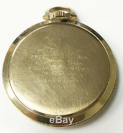 Hamilton Grade 945 Vintage Wind Up Open Face Pocket Watch 10K Gold 23 Jewels