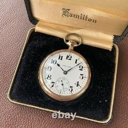Hamilton Grade 974 Model 2 16S 17J Pocket Watch Gorgeous with Box