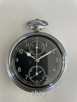 Hamilton MIL Antique Rare Chronograph 50mm Mechanical Wind Pocket Watch Mint