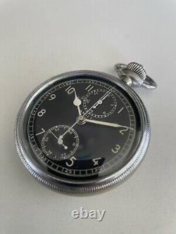 Hamilton MIL Antique Rare Chronograph 50mm Mechanical Wind Pocket Watch Mint
