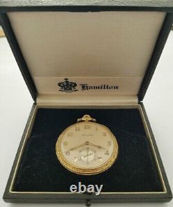 Hamilton Masterpiece Grade 922MP 18K Yellow Gold Ivory Dial 12S Pocket Watch