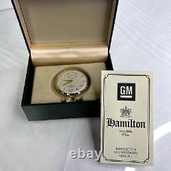 Hamilton Masterpiece Pocket Watch Award 25 Years At GM 1993 Engraved No Chain