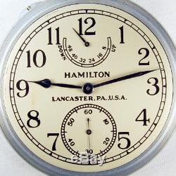 Hamilton Model 22 21j 35s Deck Watch With Rare Satin Movement Finish