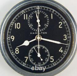 Hamilton Model 23 19 Jewel 16s World War II Military Chronograph Pocket Watch