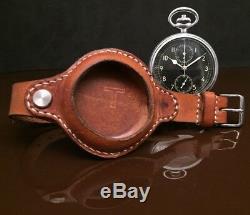 Hamilton Model 23 Military Chronograph Pocket Watch Leather Wrist Conversion