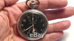 Hamilton Model 23 Military Chronograph Pocket Watch WWII Era 1942 Runs Great