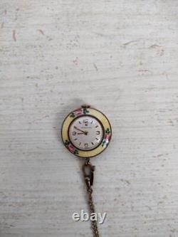 Hamilton Pendant Pocket Watch Manual Winding Flower pattern Rare Authentic