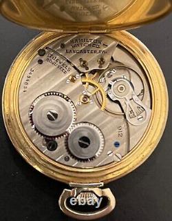 Hamilton Pocket Watch 12S 17J 912 Grade Beautiful Art Deco Dial