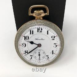 Hamilton Pocket Watch 16s 17j 974 Special RARE Philadelphia Two Tone Case RUNS