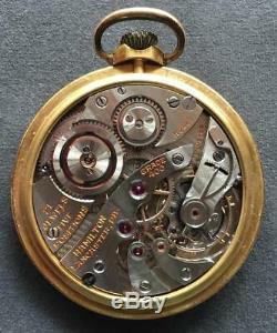 Hamilton Pocket Watch 18K Gold 21j Grade 400 c1932 Size 12s Jeweler Serviced Nov