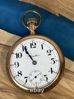 Hamilton Pocket Watch 1914 18s GR 924 Model 1 17 Jewels, 20yr Case, Parts&Repair