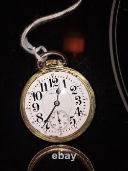 Hamilton Pocket Watch 992 16s Year 1916 RR Train On Back Cover