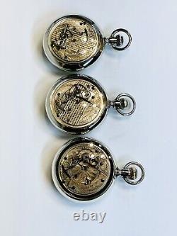 Hamilton Pocket Watch Collection 18s Grades 942 943 944 in a Display Cases