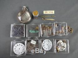 Hamilton Pocket Watch with 1 Santa Monica Movements + Parts Lot Repair Restore