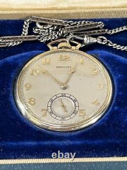 Hamilton Pocket Watch with Original Case and Chain