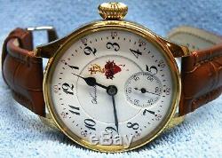 Hamilton RR Grade 973 Mod1 Pocket Watch, 16s 17j, Converted To Wrist Watch, Runs