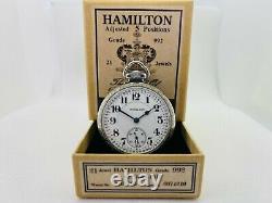 Hamilton Railroad Grade 992 21j 16s Pocket Watch Serviced