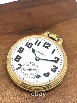 Hamilton Railroad Pocket Watch 1937 Antique 992 10k Gold Filled Case 16S 21J