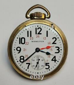 Hamilton Railroad Pocket Watch Extra Red Hour Hand 992B 21J Adj6 C131783 1945/46