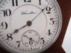 Hamilton Railroad Pocket Watch Size 16 21 Jewel Montgomery Dial Runs