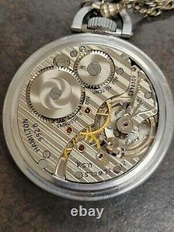 Hamilton Railway Special 992B 21 Jewel Open Faced Stainless Pocket Watch