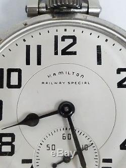 Hamilton Railway Special 992B 21J Pocket Watch Stainless Steel Running