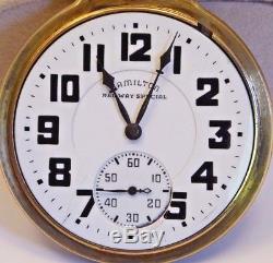 Hamilton Railway Special 992B Pocket Watch, 21J, Adj Temp & 6 Pos, Keeping Time
