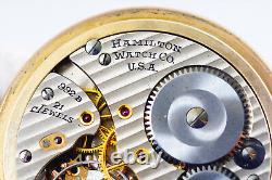 Hamilton Railway Special Pocket Watch 992B Model 5 Bar Over Crown 10K Gold Fill