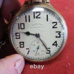 Hamilton Railway Special Pocket Watch Working 21 Jewel 992B 10k Gold Filled