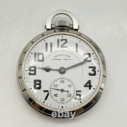 Hamilton Railway Special Railroad Grade 992B Model 5 SS Pocket Watch 21j Runs