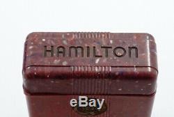 Hamilton Rare Raspberry Color Flip Top Box For 992b Or 950b Pocket Watch